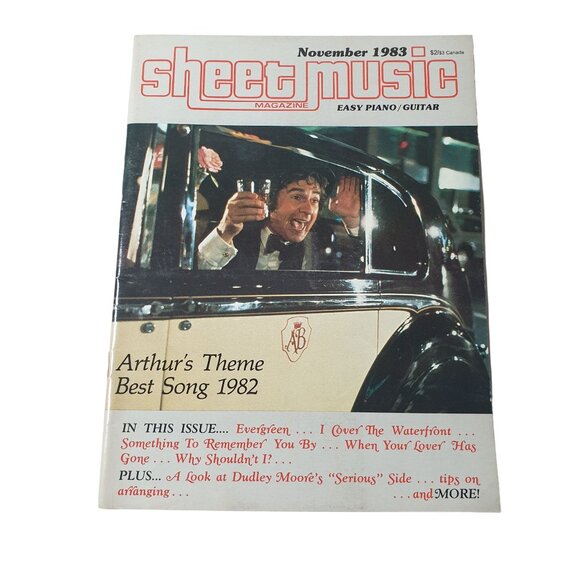 Sheet Music Magazine November 1983 Arthurs Theme Easy Listening Piano Guitar - Picture 1 of 2